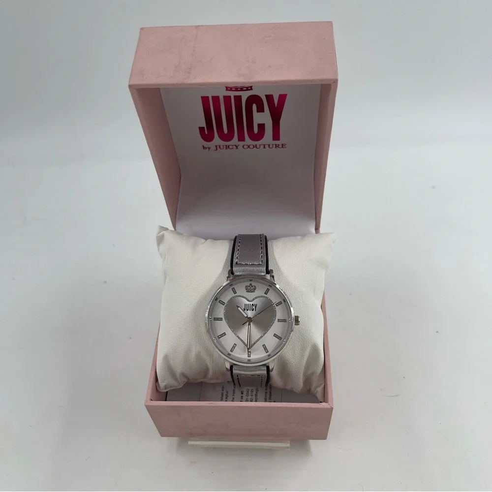 NEW! Juicy Couture Women’s Silver-Tone Strap White/Silver Dial Watch